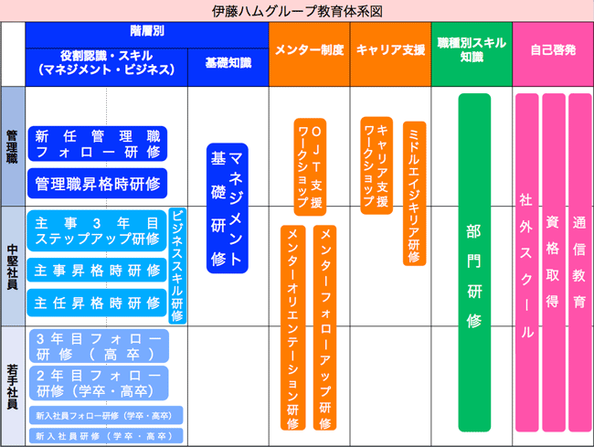 伊藤ハムグループ教育体系図